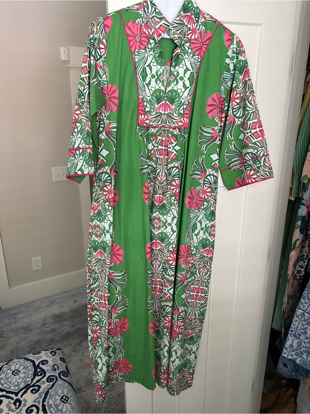 NWOT House of MBR Jade Garden Dress w/ Sash
